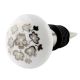 Silver Flower Flat Ceramic Wine Bottle Stopper